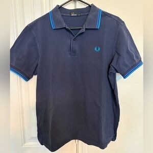 Fred Perry Dark Blue Polo with Light Blue Trim
